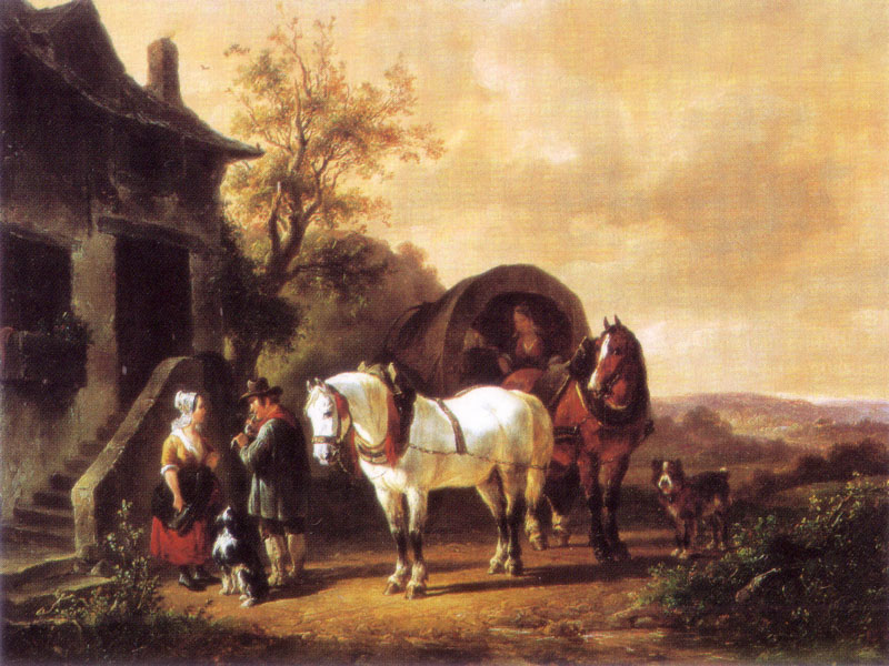 Wouterus Verschuur Waiting before the inn